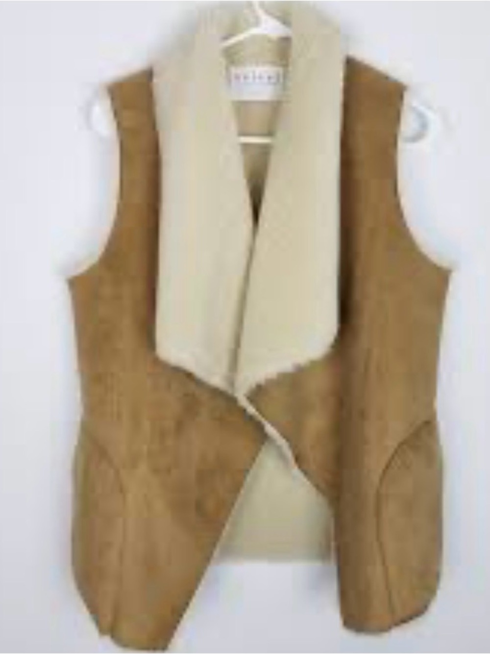Velvet By Graham & Spencer Cotton Ulio Faux Sherpa Vest in Brown SZ SM Reg $215!